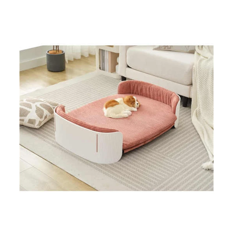 Aostirmotor White and Cat Couch Bed with Removable Mattress Cover Suitable for Mid Animal