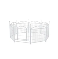 Aostirmotor 24 in H. 8 White Panels Heavy Duty Metal Dog Pen Pet with Door for Large Medium Small Dogs Indoor Outdoor