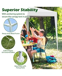 Gymax 10 Ft X 10 Ft Canopy Tent Heavy Duty Gazebo Shelter White Outdoor