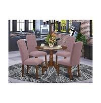 East West Furniture Dining Room Set Mahogany