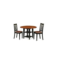 East West Furniture Dining Room Set Black & Cherry