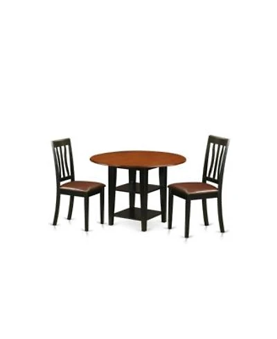 East West Furniture Dining Room Set Black Cherry