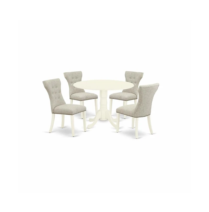 East West Furniture Dining Room Set Linen White