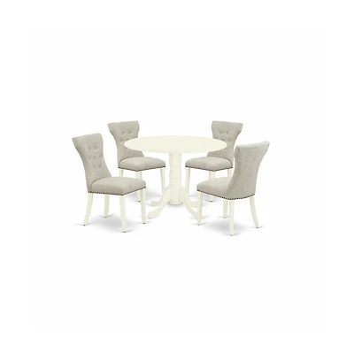 East West Furniture Dining Room Set Linen White