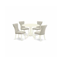 East West Furniture Dining Room Set Linen White