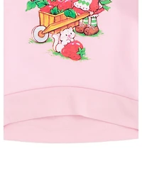 Strawberry Shortcake Fleece Pullover Sweatshirt with Faux Fur Sleeves