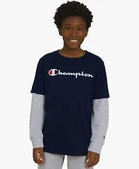 Champion Big Boys Layered-Look Graphic T-Shirt
