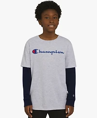 Champion Big Boys Layered-Look Graphic T-Shirt