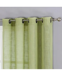 Kate Aurora 2 Pack Lux Thread Premium Woven Grommet Top Sheer Curtain Panels - Spice