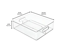 mDesign Divided Storage Bin for Fridge or Pantry, Set of 6, Clear, Made in Usa