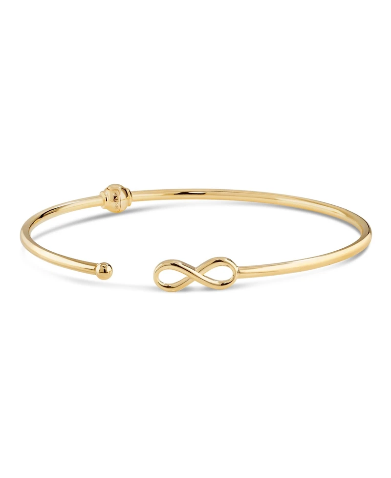 Devata Infinity Bangle Bracelet in 14K Gold, Fits Small to Medium Wrist, approx. 3.2 grams