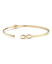 Devata Infinity Bangle Bracelet in 14K Gold, Fits Small to Medium Wrist, approx. 3.2 grams