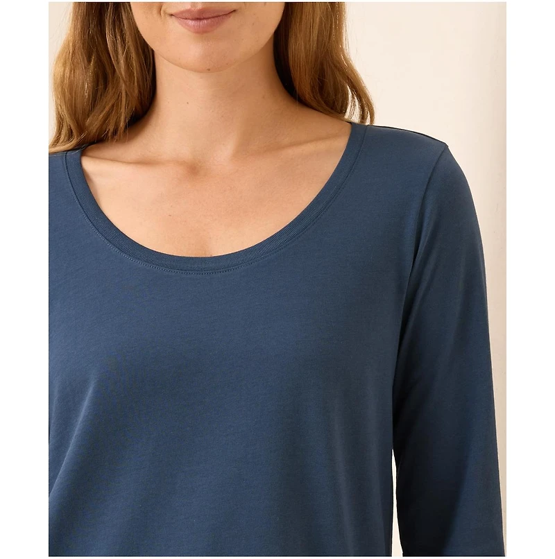 Pact Women's Organic Cotton Softspun Long Sleeve Scoop Neck Tee