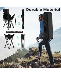 Akiudex 3-Piece Folding Camping Chair and Table Set with Storage Bag and Cup Holders