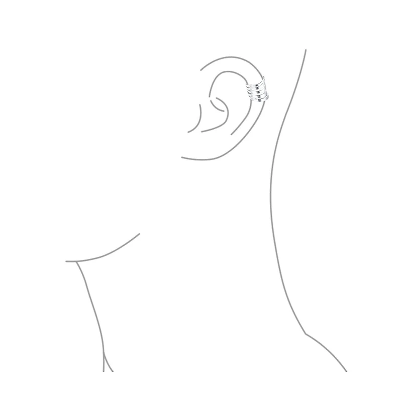 Bling Jewelry Set of 2 Geometric Ear Cuff Cartilage Clip Wrap Helix Earrings Gold Plated