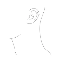 Bling Jewelry Set of 2 Geometric Ear Cuff Cartilage Clip Wrap Helix Earrings Gold Plated