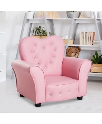 Maison Boucle Kids Tufted Armchair With Crystal Accents Pink Toddler Sofa For Girls Bedroom Or Playroom Maison Boucle