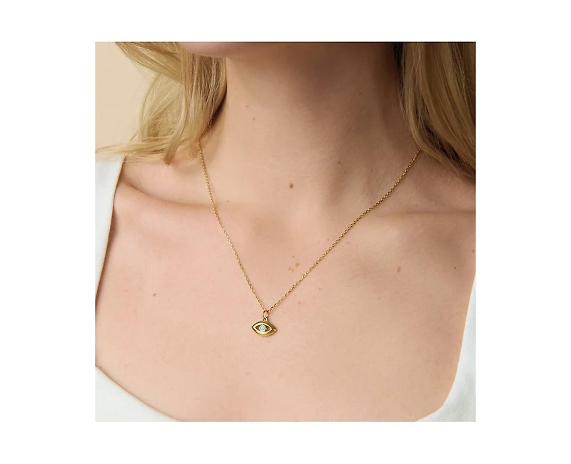 Little Sky Stone 14K Gold Plated Evil-Eye Charm Necklace