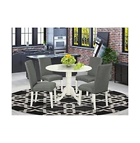 East West Furniture Dining Room Set Linen White