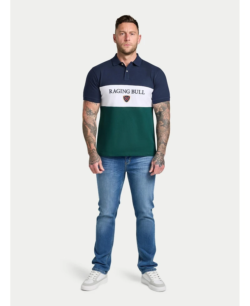 Raging Bull Men's S/S Cut & Sew Panel Pique Polo