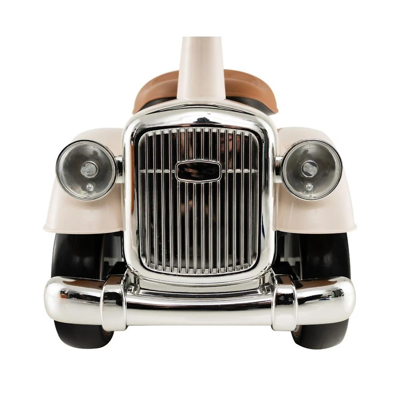 Akiudex Foot-to-Floor Retro Ride-On Toy Car with Storage and Steering Wheel