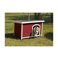 Aostirmotor Medium Wooden Outdoor Dog House with Adjustable Plastic Feet and Elevated Floor