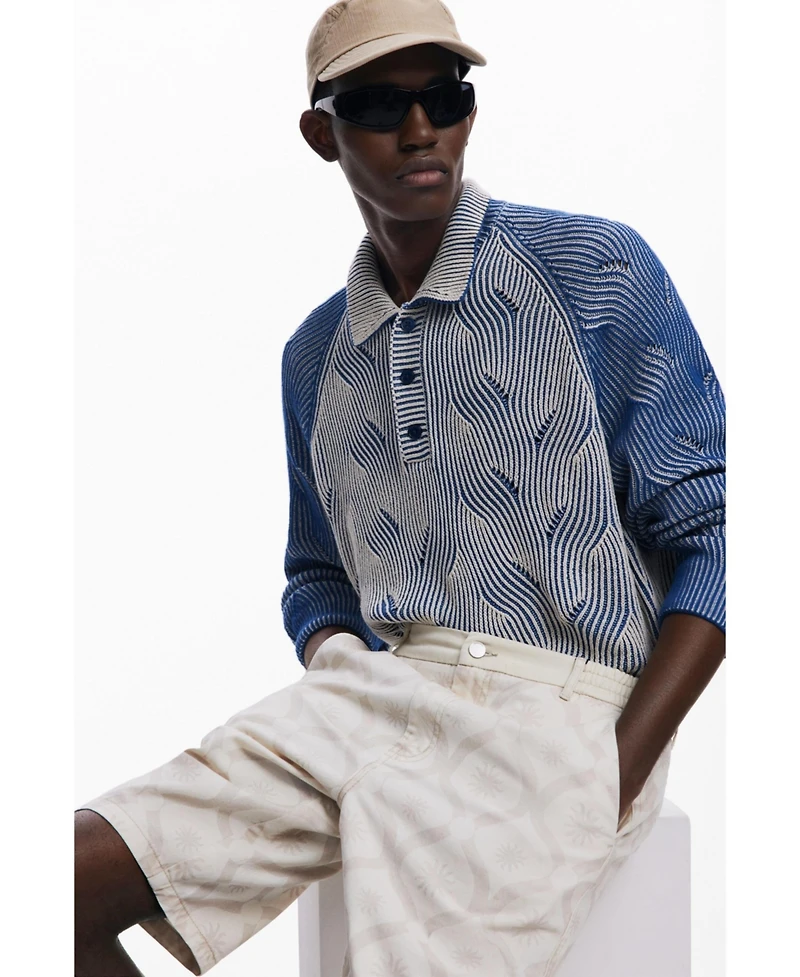 Desigual Men's Heathered polo sweater