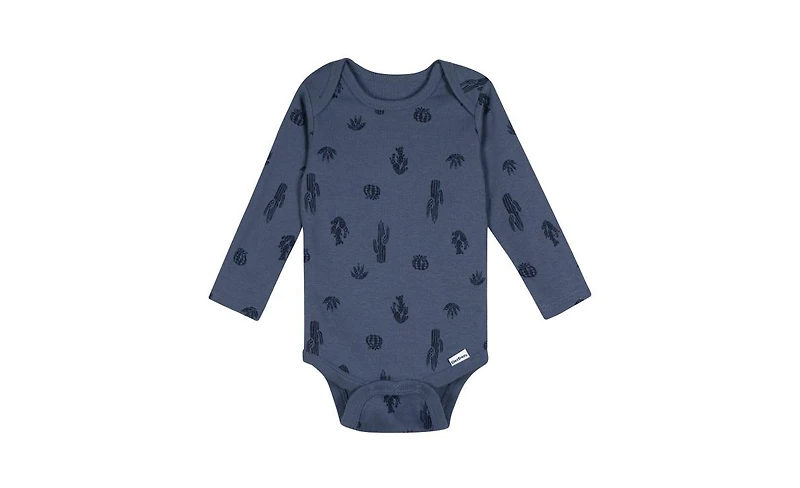 Gerber Baby Boys' 5-Pack Long Sleeve Bodysuits, Grey Heather, 12 Months