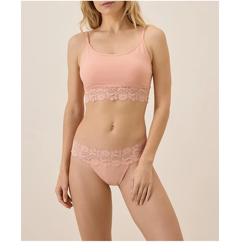 Pact Women's Lace Waist Thong 3-Pack