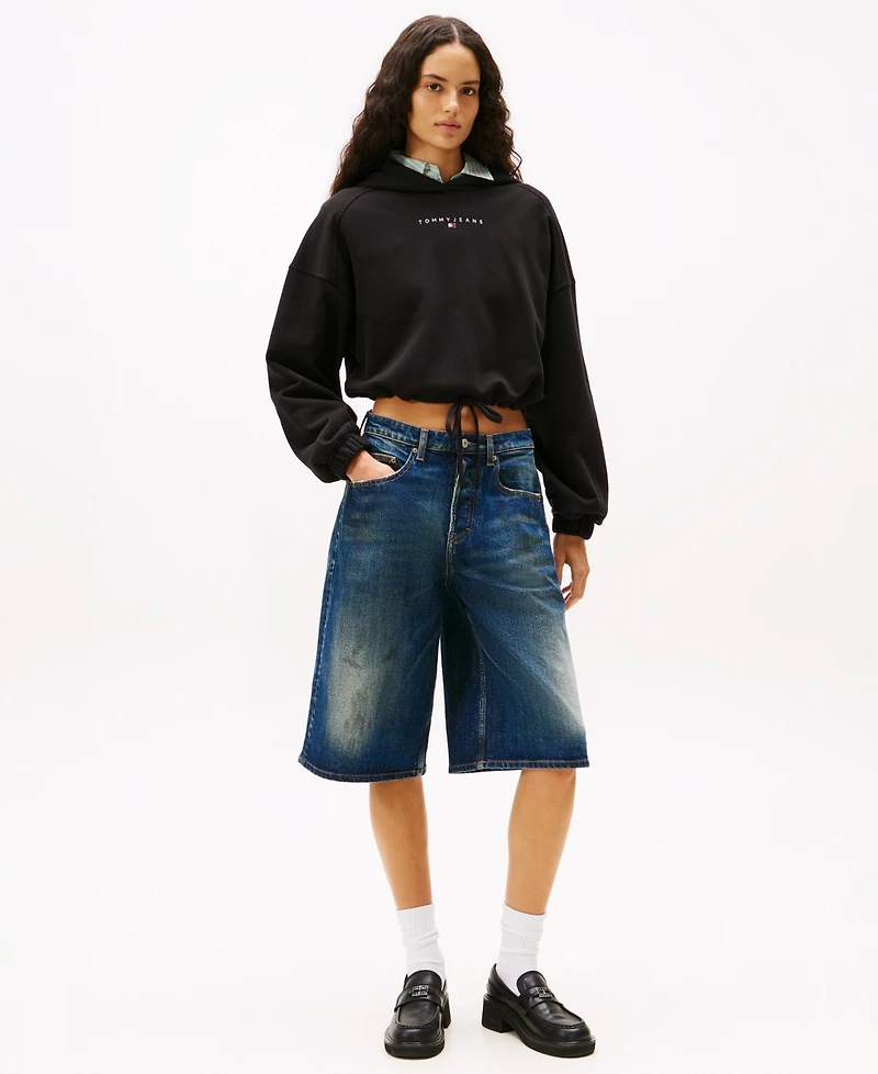 Tommy Jeans Women's Crop Linear Bling Hoodie