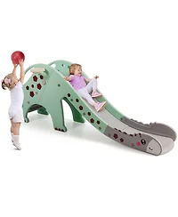 Akiudex Kids Indoor Outdoor Slide with Climber and Basketball Hoop