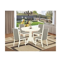 East West Furniture Dining Room Set Linen White