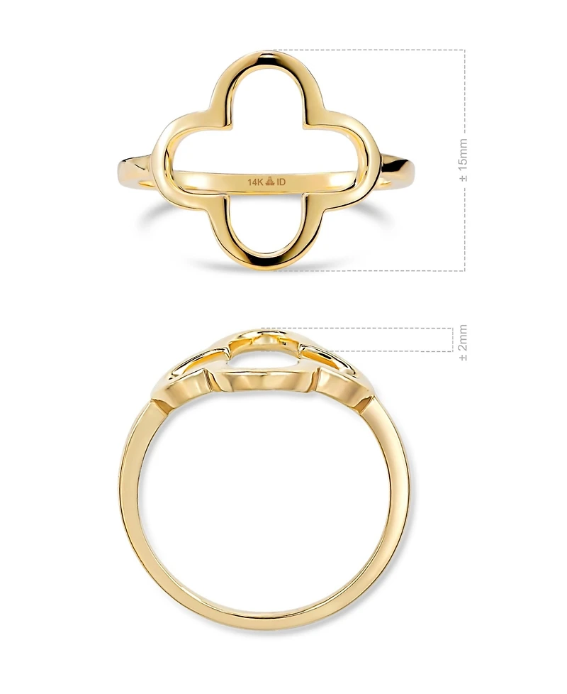Devata Clover Ring in 14K Gold, Size 7, approx. 2.1 grams