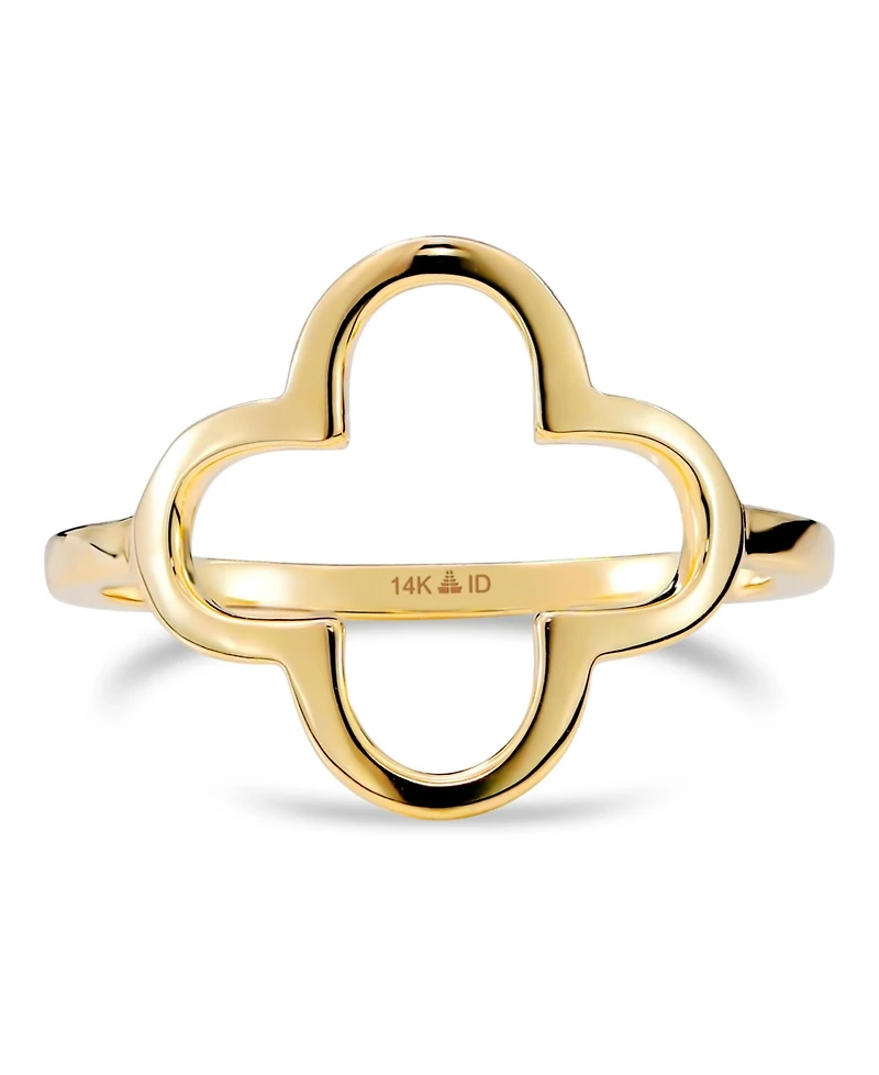 Devata Clover Ring in 14K Gold, Size 9