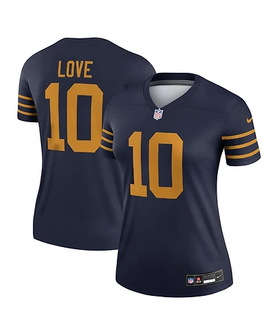 Nike Women's Jordan Love Navy Green Bay Packers The 1923 Classic Legend Player Dri-fit Top
