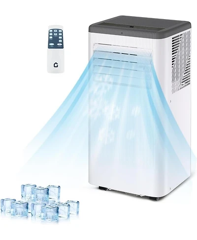 gaomon 8,000 Btu Portable Air Conditioner - Flarhetoric 3-in-1 Cooling/Fan/Dry Unit for 420 Sq. Ft, Low Noise for Home & Office, White & Gray