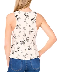 CeCe Women's Shirred Button Down Top