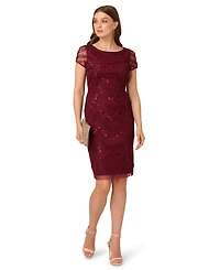Adrianna Papell Women's Beaded Cap-Sleeve Sheath Dress