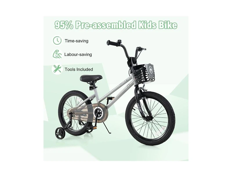 Inch Kids Bike Adjustable with Transparent Chain Cover for Ages 4