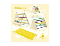 Akiudex Wooden Climbing Triangle Set with Ramp and Balance Board