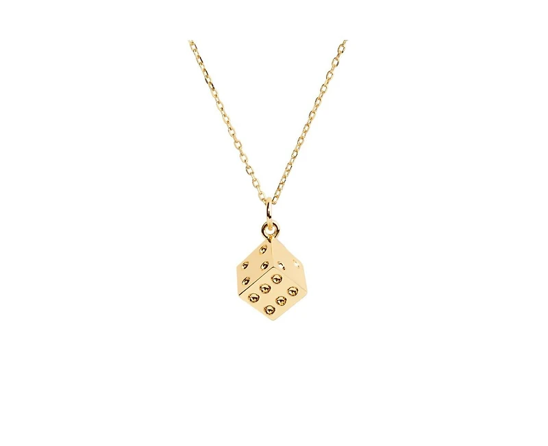 Little Sky Stone 14K Gold Plated Dice Charm Necklace