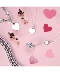Bling Jewelry 2-Pc. Sterling Silver Cz Promise Rings in Silver or Rose Gold with Cushion-Cut Solitaire & Pave Band
