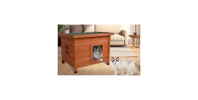 Aostirmotor Waterproof Outdoor Indoor Cat House with Roof