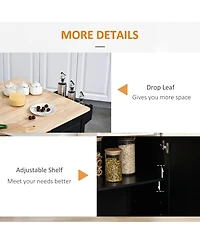 Halifax North America Black Culinary Aid: Kitchen Island Cart with Versatile Storage