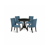 East West Furniture Dining Room Set Wirebrushed Black