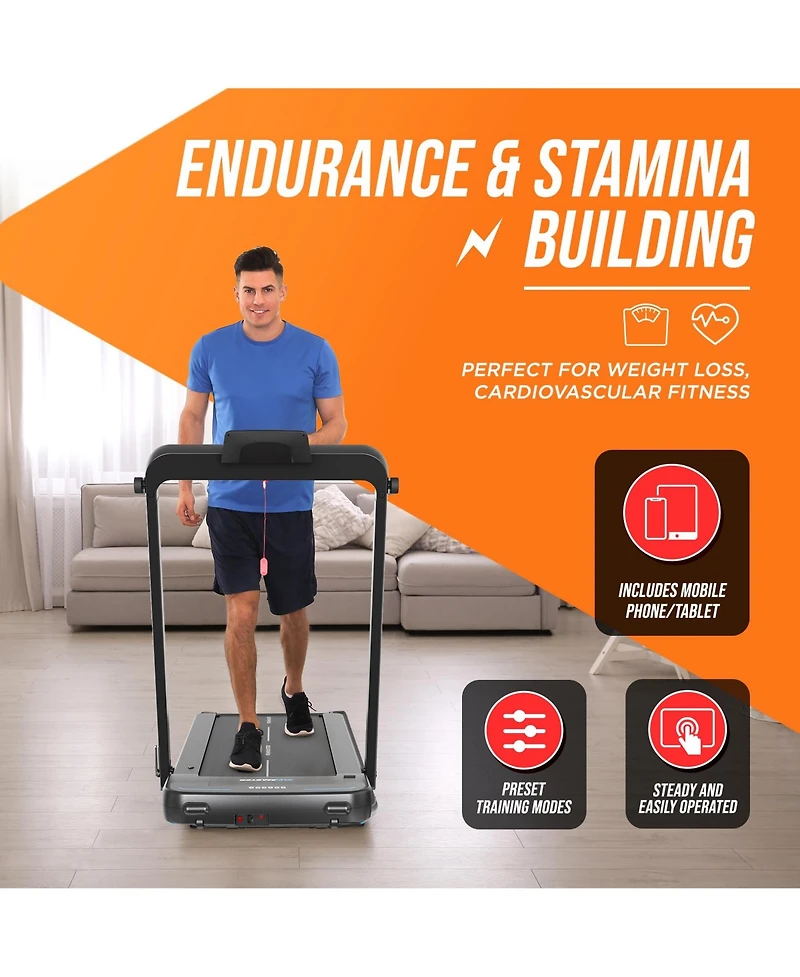 RunMaster 2-in-1 Folding Treadmill – Portable Under-Desk Electric Walking Pad with 2.5HP Motor, Foldable Handle & Large Belt – Space-Sav