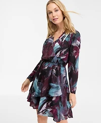 I.n.c. International Concepts Women's Long-Sleeve Surplice-Neck Midi Dress, Macy's Exclusive