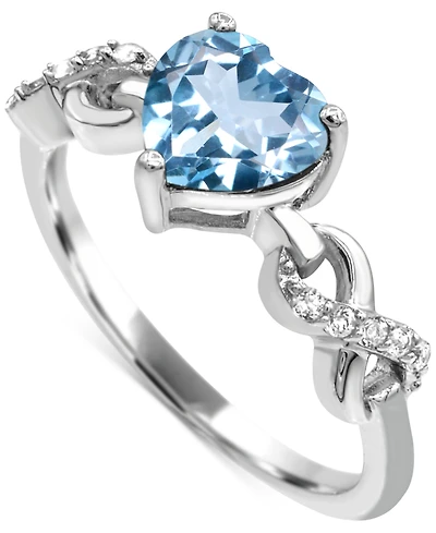 Lab-created Ruby 1-1/3 ct. t.w. and White Sapphire 1/5 Heart Promise Ring Sterling Silver