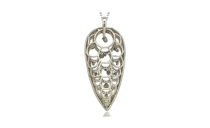 Suzy Levian New York Suzy Levian Sterling Silver Sapphire & Created White Sapphire Pave Necklace