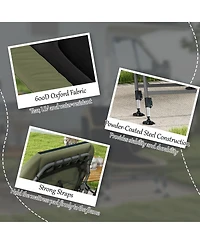 Camping Cot for Adults, Folding Bed with Soft Padded Cushions & Headrest, 180° Adjustable Reclining Lounger